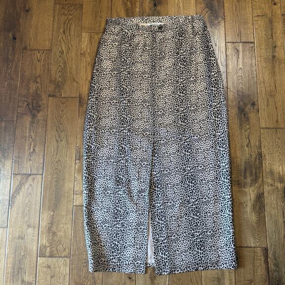 VTG Vera Cristina Suit Skirt Womens Sz 16 100% Silk Cheetah Print Skirt Blazer - Picture 2 of 7